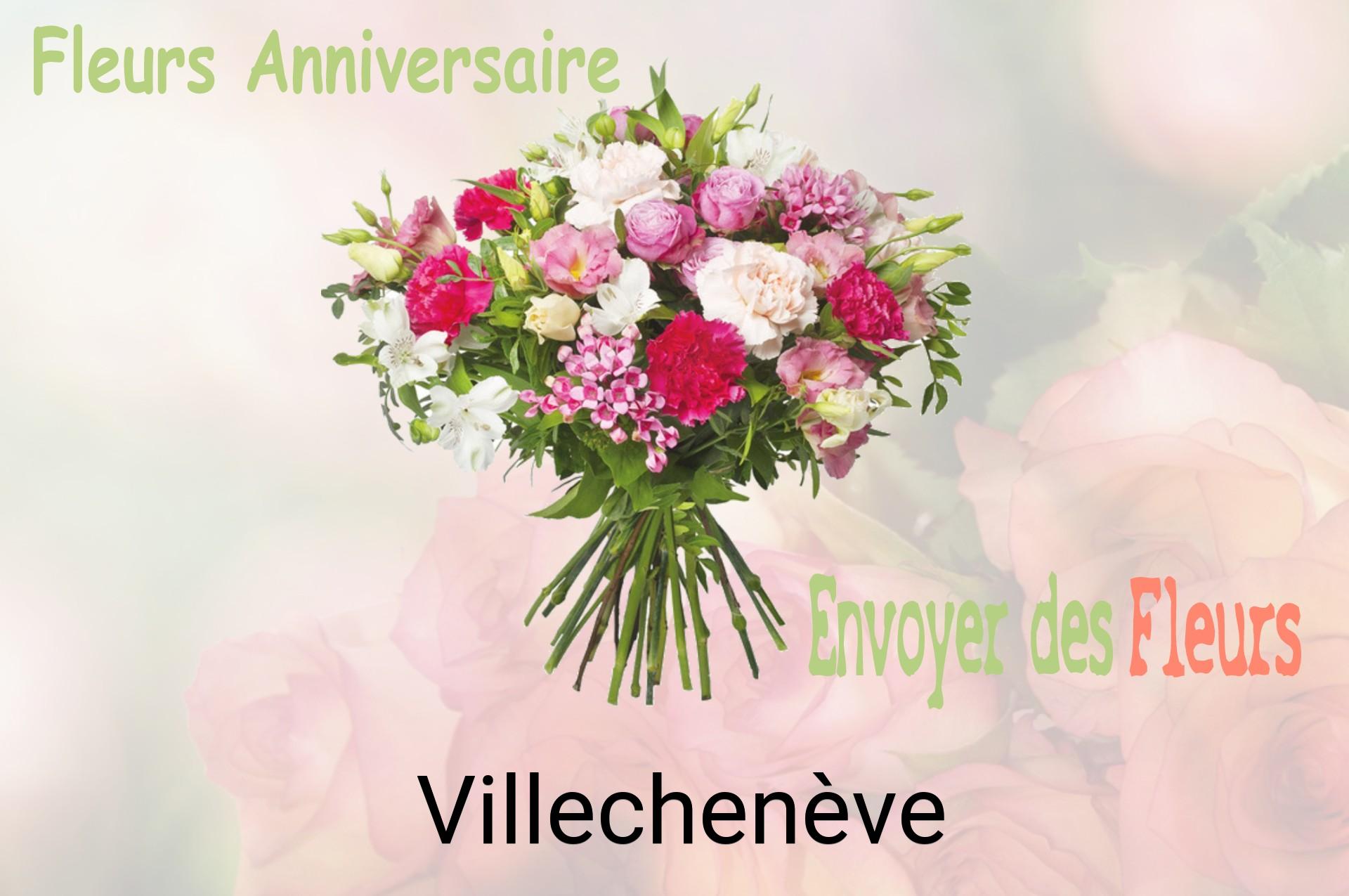 Bouquet de fleurs d’anniversaire livré à Villechenève