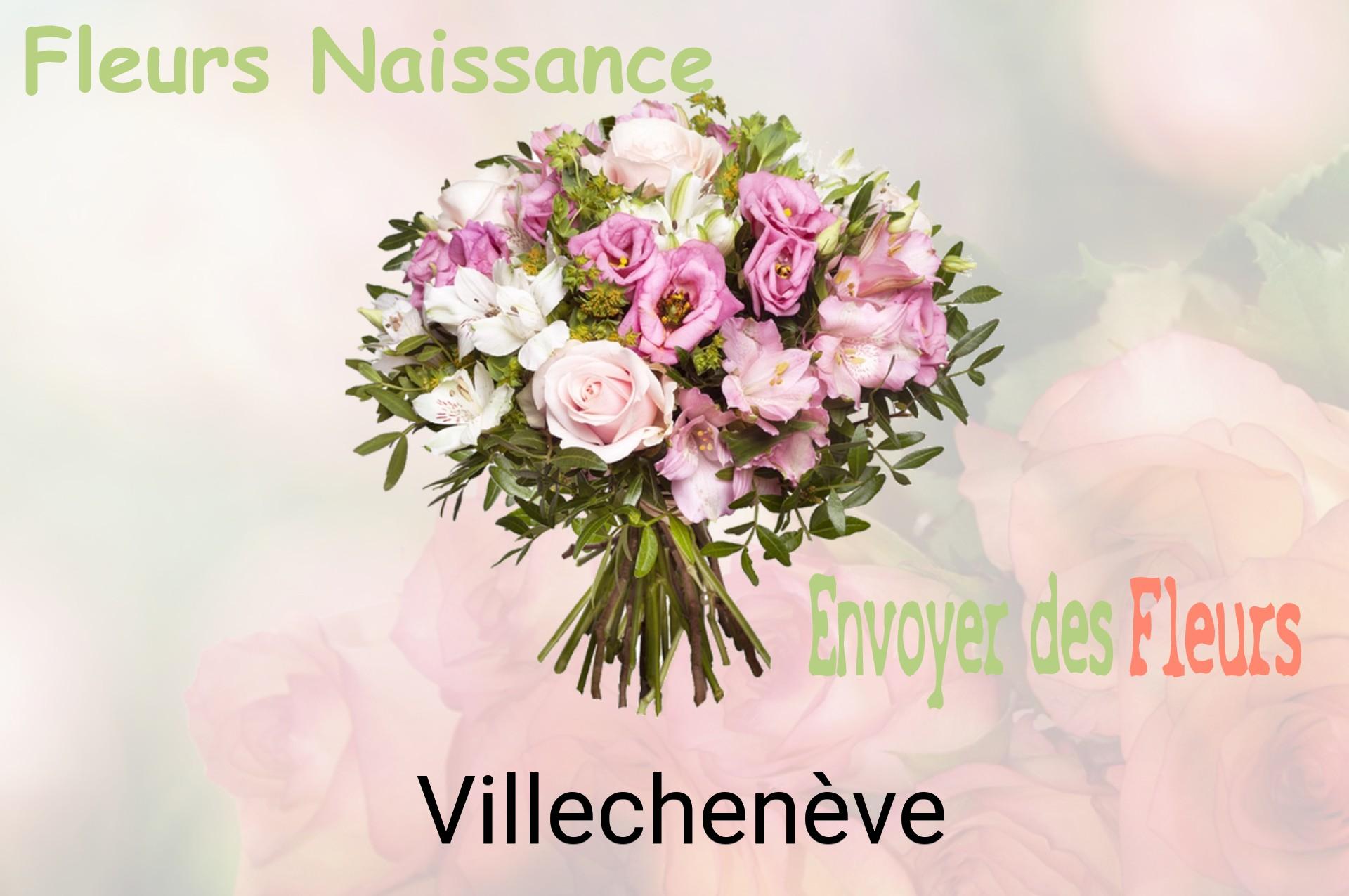 Bouquet de fleurs de naissance livré à Villechenève