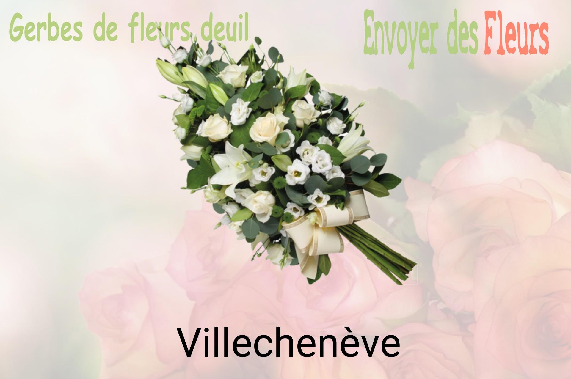 Gerbe de fleurs de deuil livrée à Villechenève